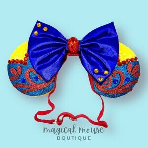 Snow White Elastic Minnie Ears | Disney Princess-Inspired Adjustable Mouse Ears